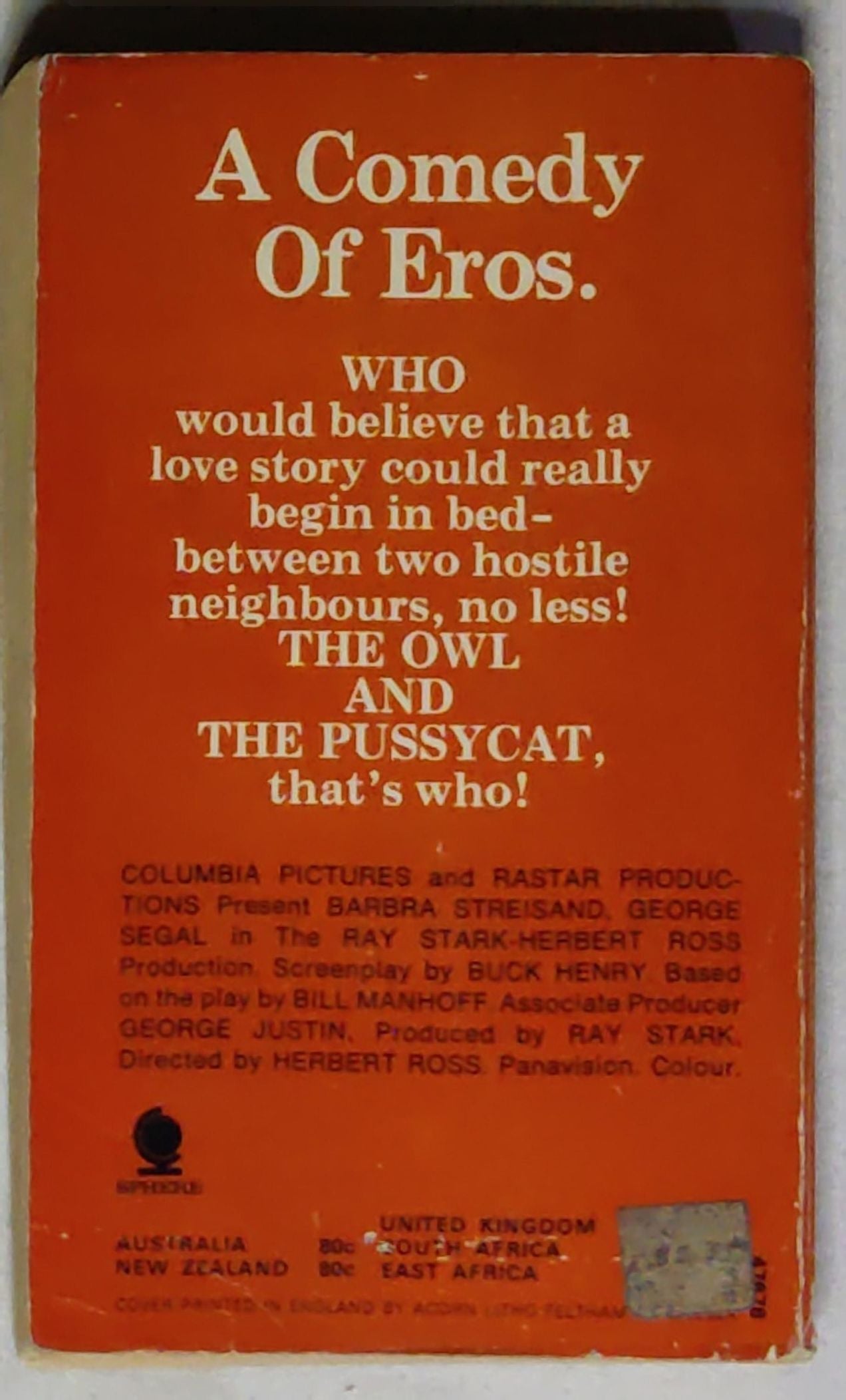 The Owl and the Pussycat: A Comedy Of Eros (Sphere edition)