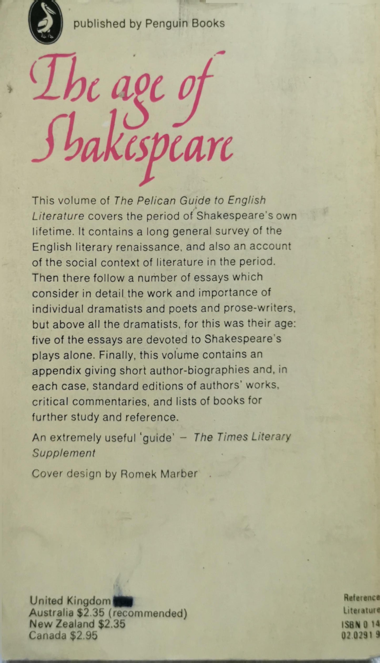 The Pelican Guide to English Literature: The Age of Shakespeare By Boris Ford