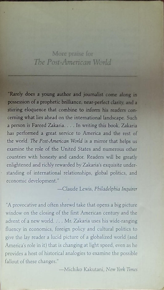 The Post-American World