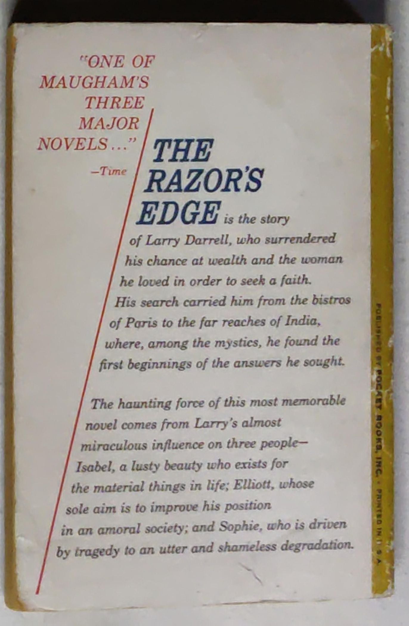 The Razor's Edge: is the story of a man's lifelong search for fulfillment
