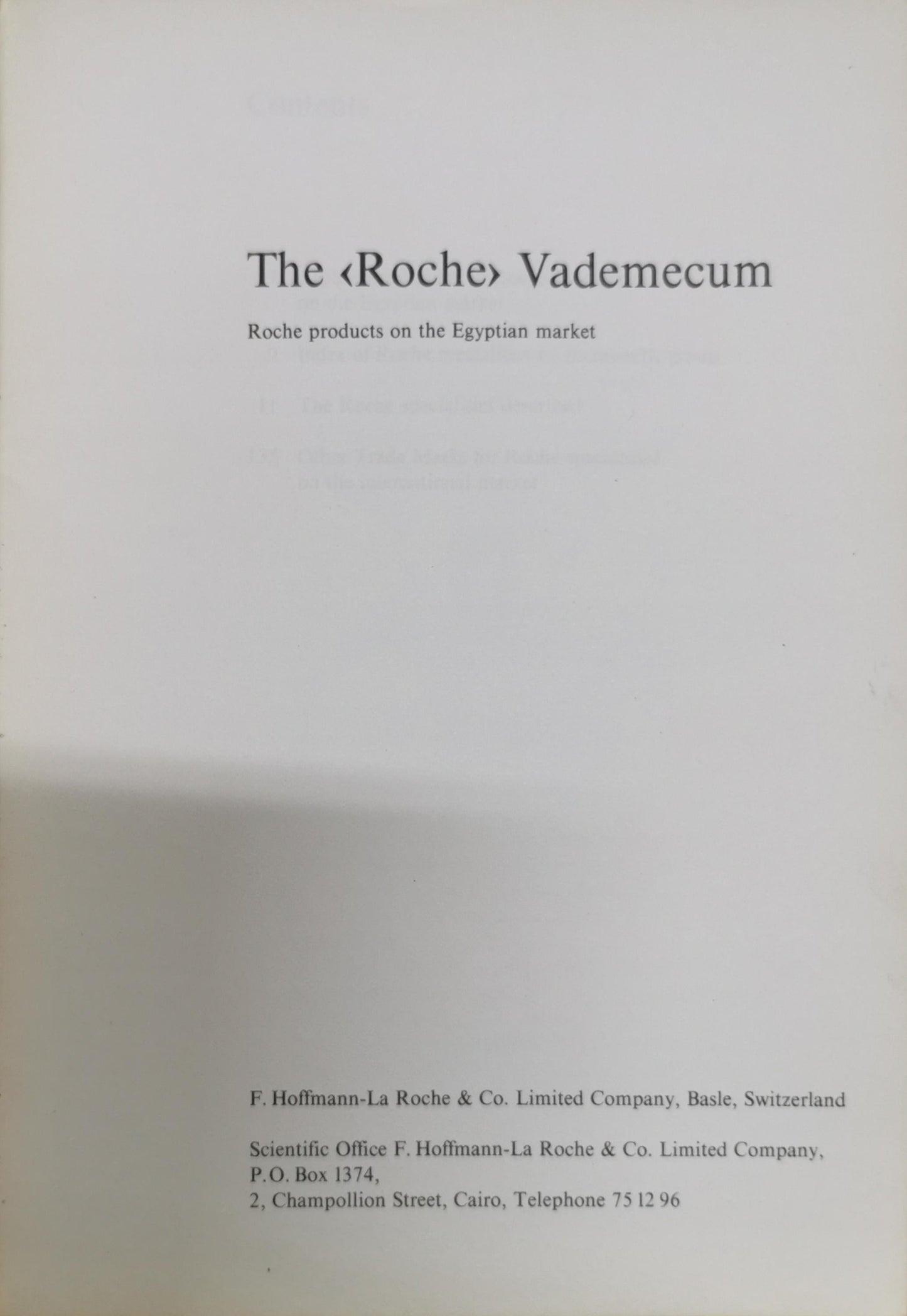 The Roche Vademecum: Roche products on the Egyptian market
