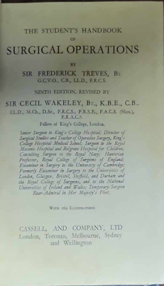 The Student's Handbook of Surgical Operations