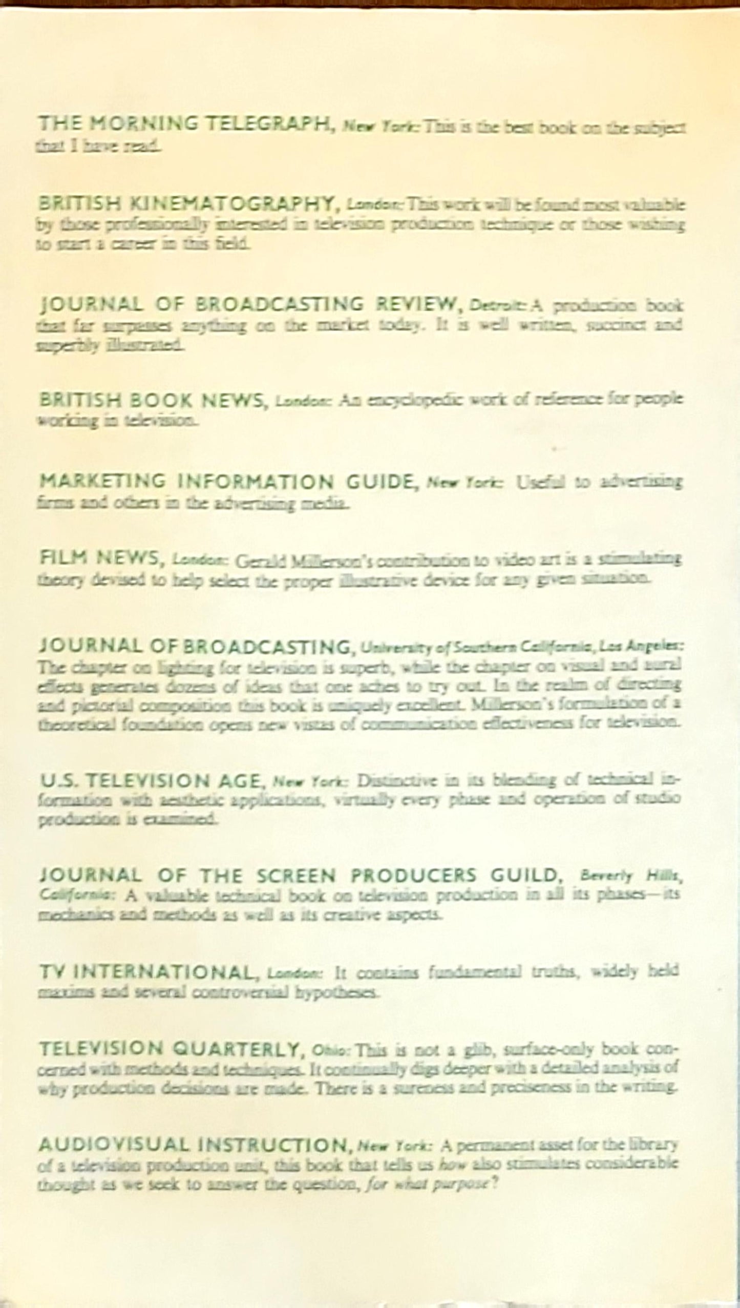 the technique of TELEVISION PRODUCTION