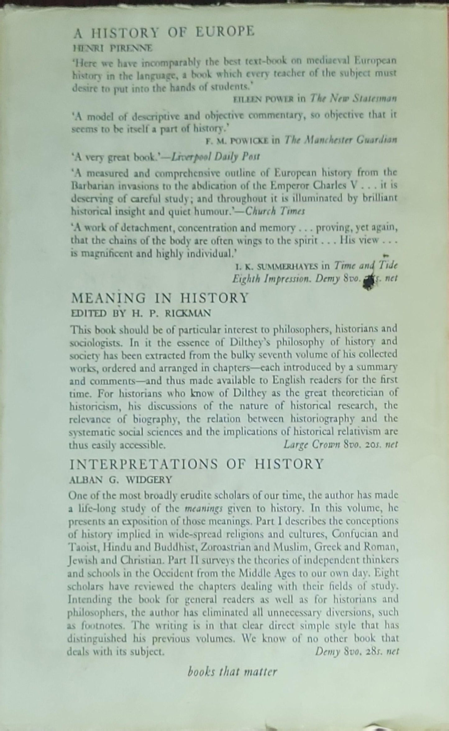 The Tides of History: From the Beginnings to Islam