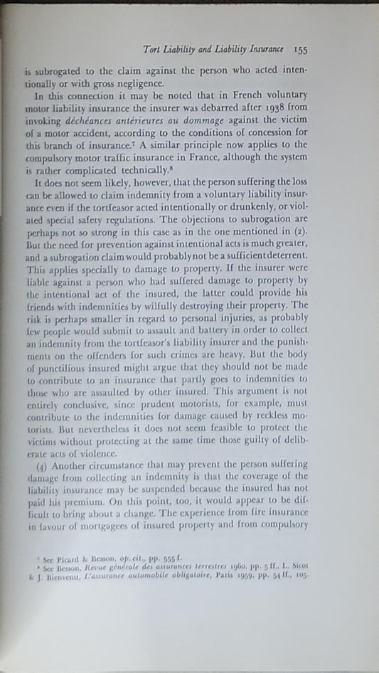 Tort liability and liability insurance: Scandinavian studies in law, volume 6 (1962)