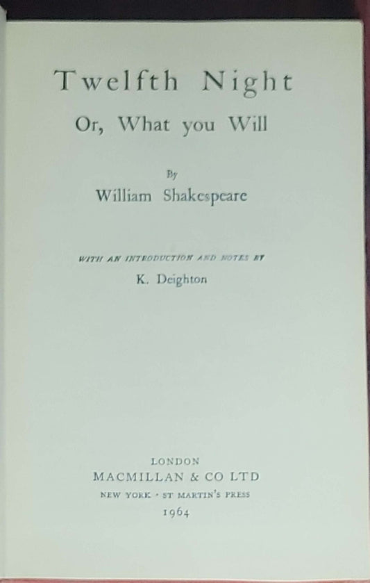 Twelfth Night: Or, What You Will