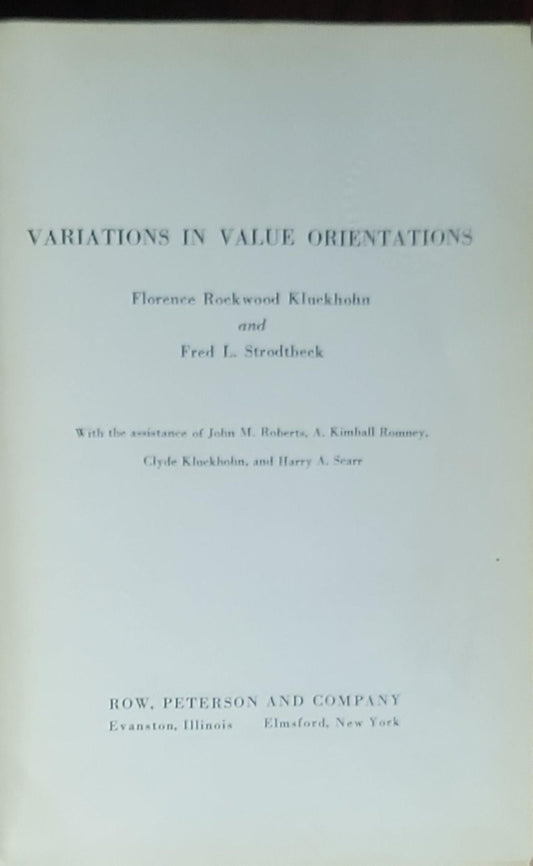 Variations in Value Orientations