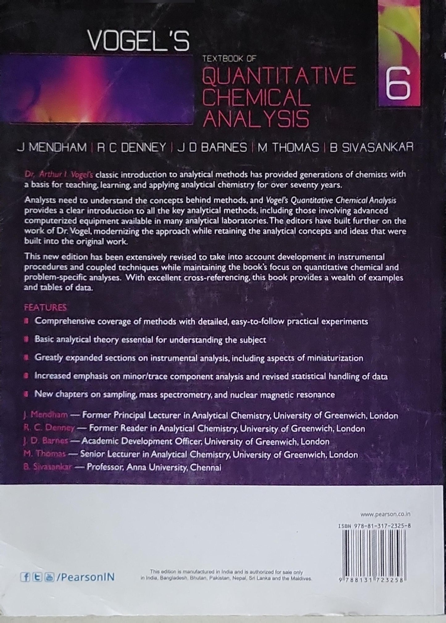 Vogel's Textbook of Quantitative Chemical Analysis