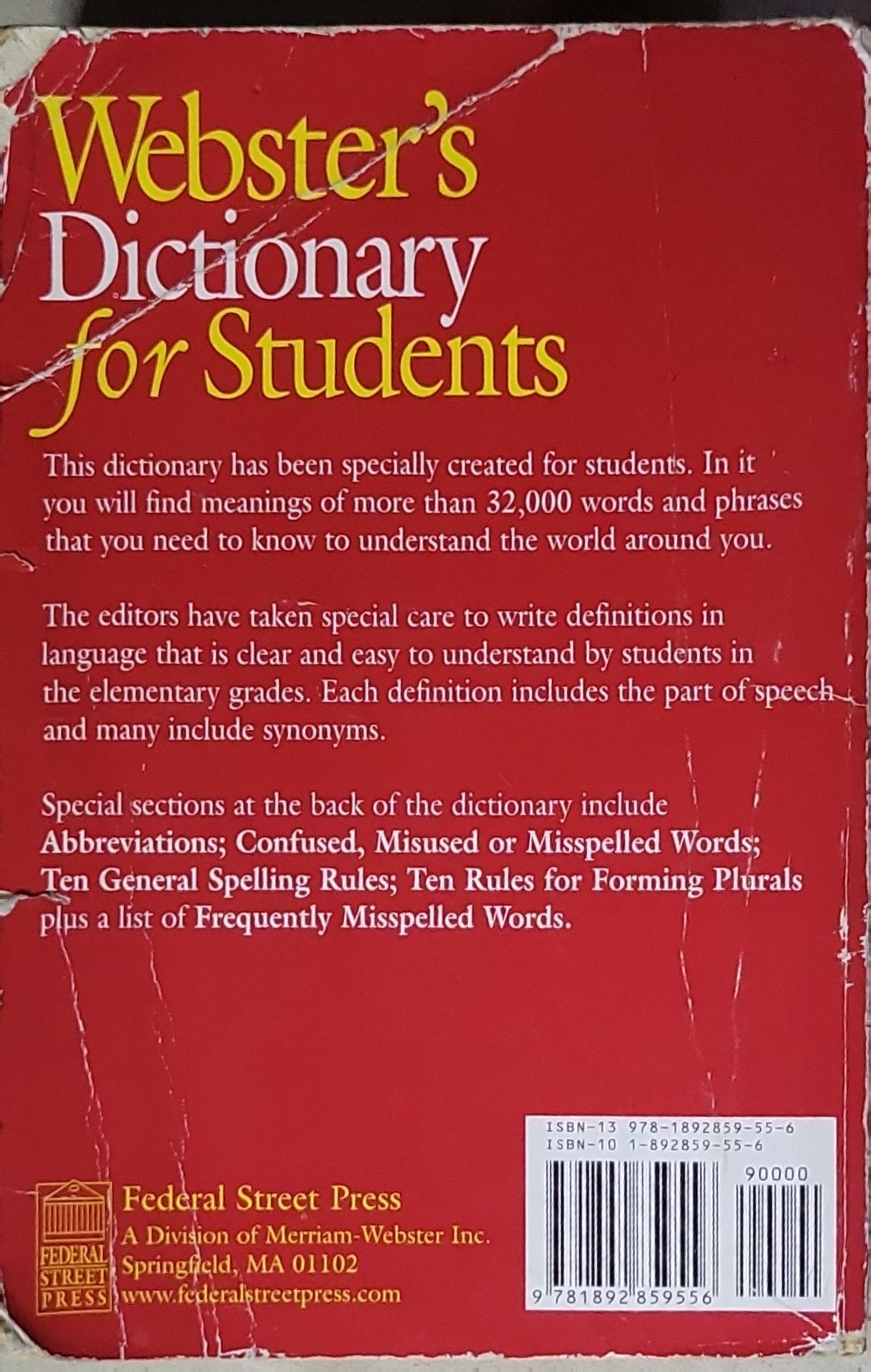 Webster's Dictionary for Students: More than 32,000 definitions