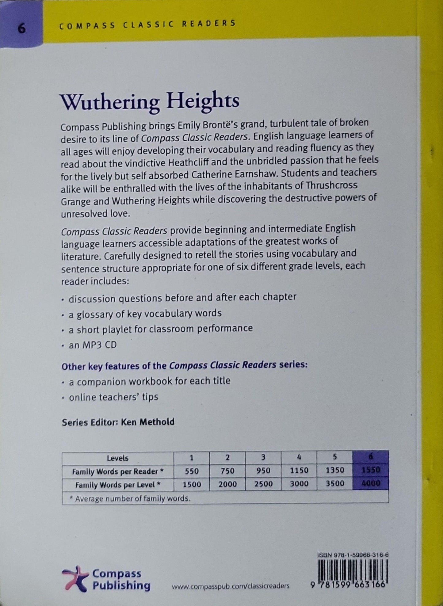Wuthering Heights: Compass Classic Readers Level 6 By Emily Brontë