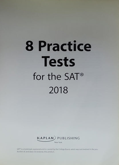 8 Practice Tests for the SAT 2018