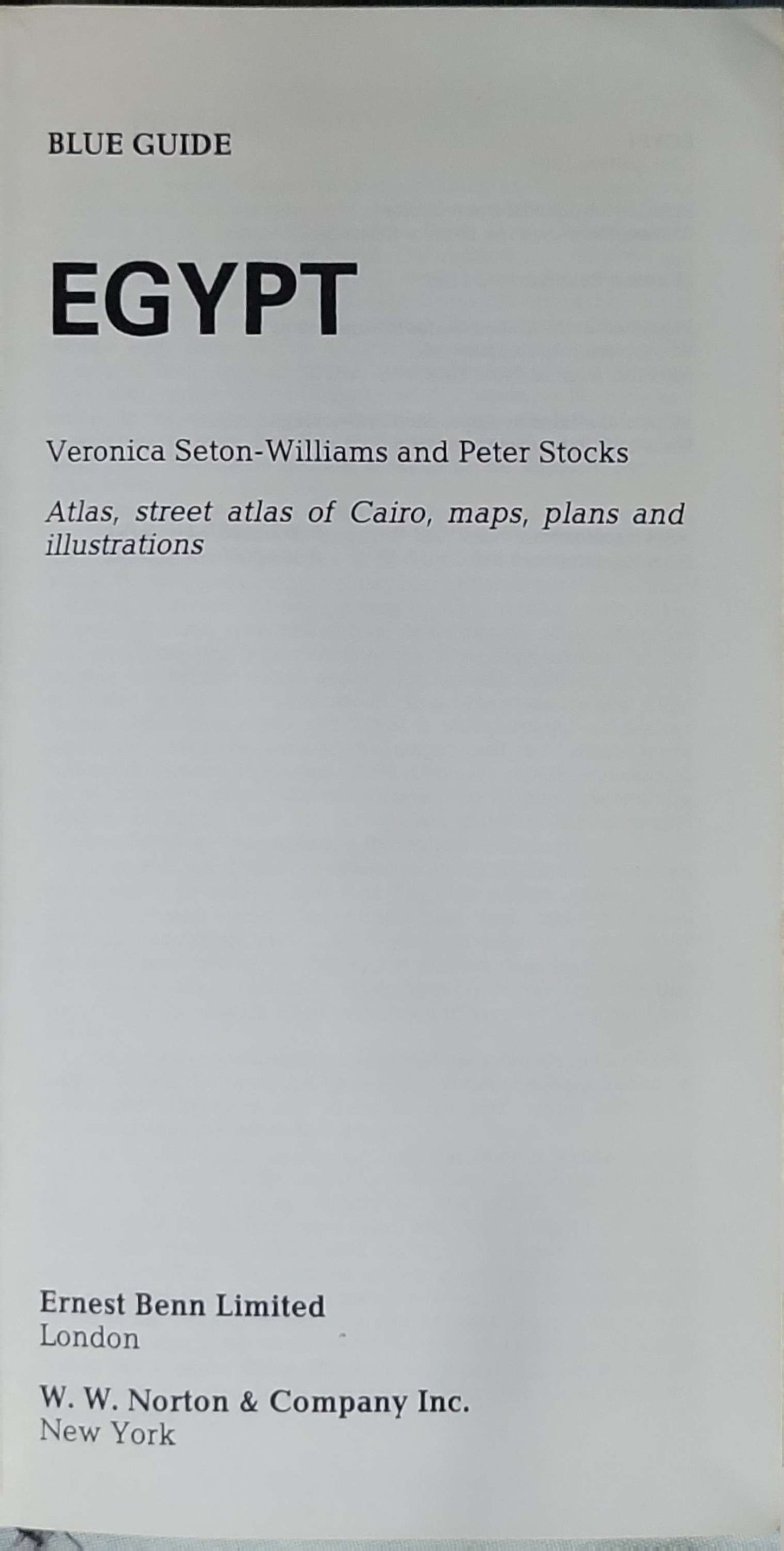 Egypt (1983): Atlas, street atlas of Cairo, maps, plans and illustrations By Veronica Seton-Williams and Peter Stocks