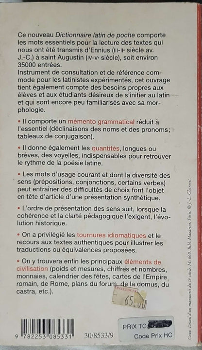 Dictionnaire latin de poche (2000): latin‑français — Le Livre de Poche, n°8533 (édition 2000) By Bernard Auzanneau and Yves Avril