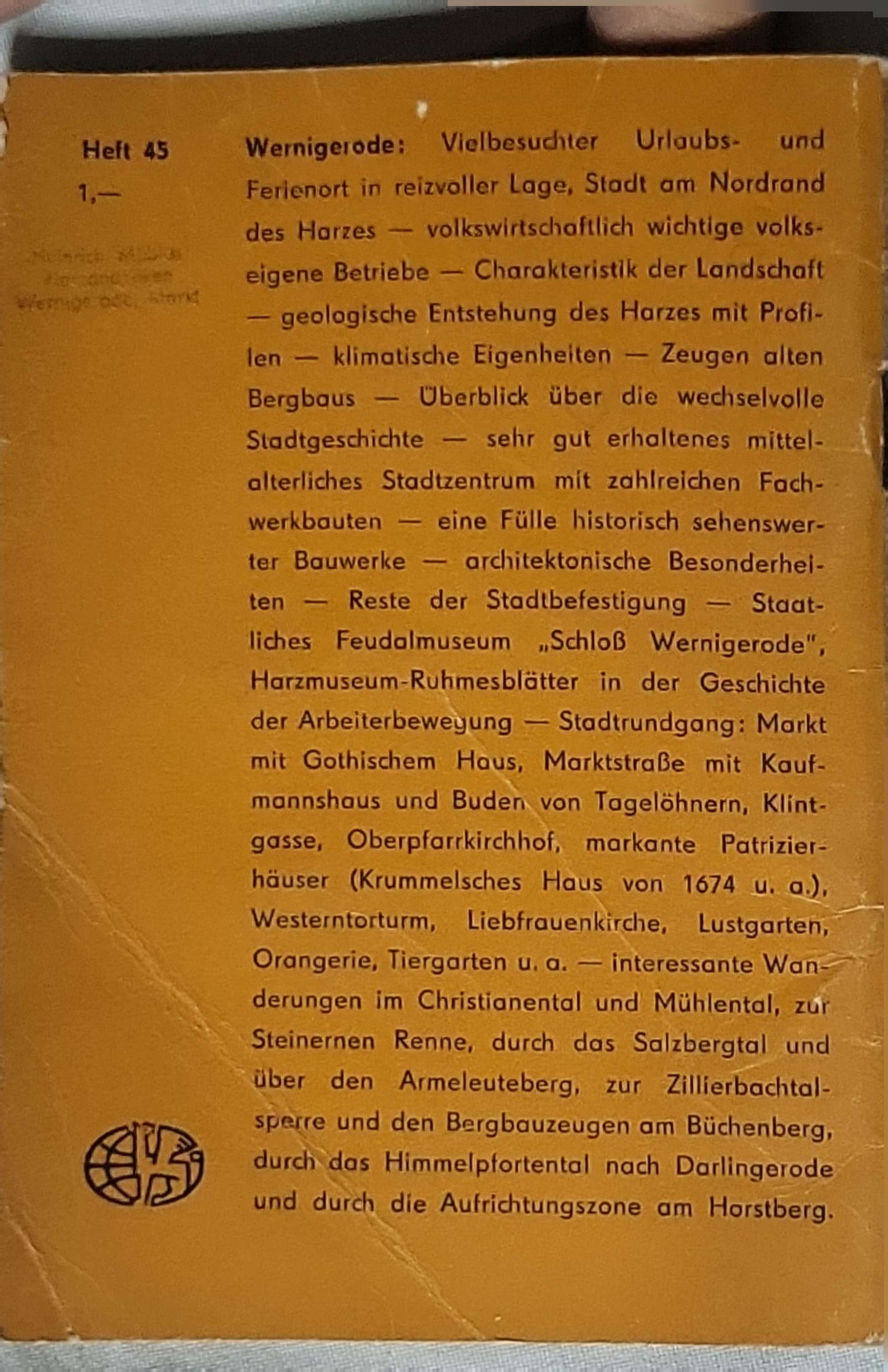 Wernigerode, die bunte Stadt am Harz (1956): Unser kleines Wanderheft — Heft 45 By Ernst Pörner