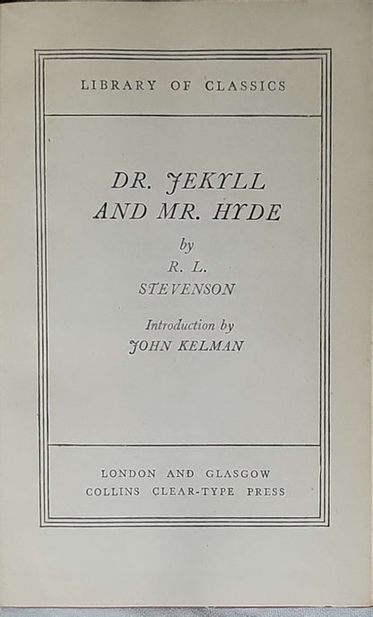 Dr. Jekyll and Mr. Hyde By R. L. Stevenson