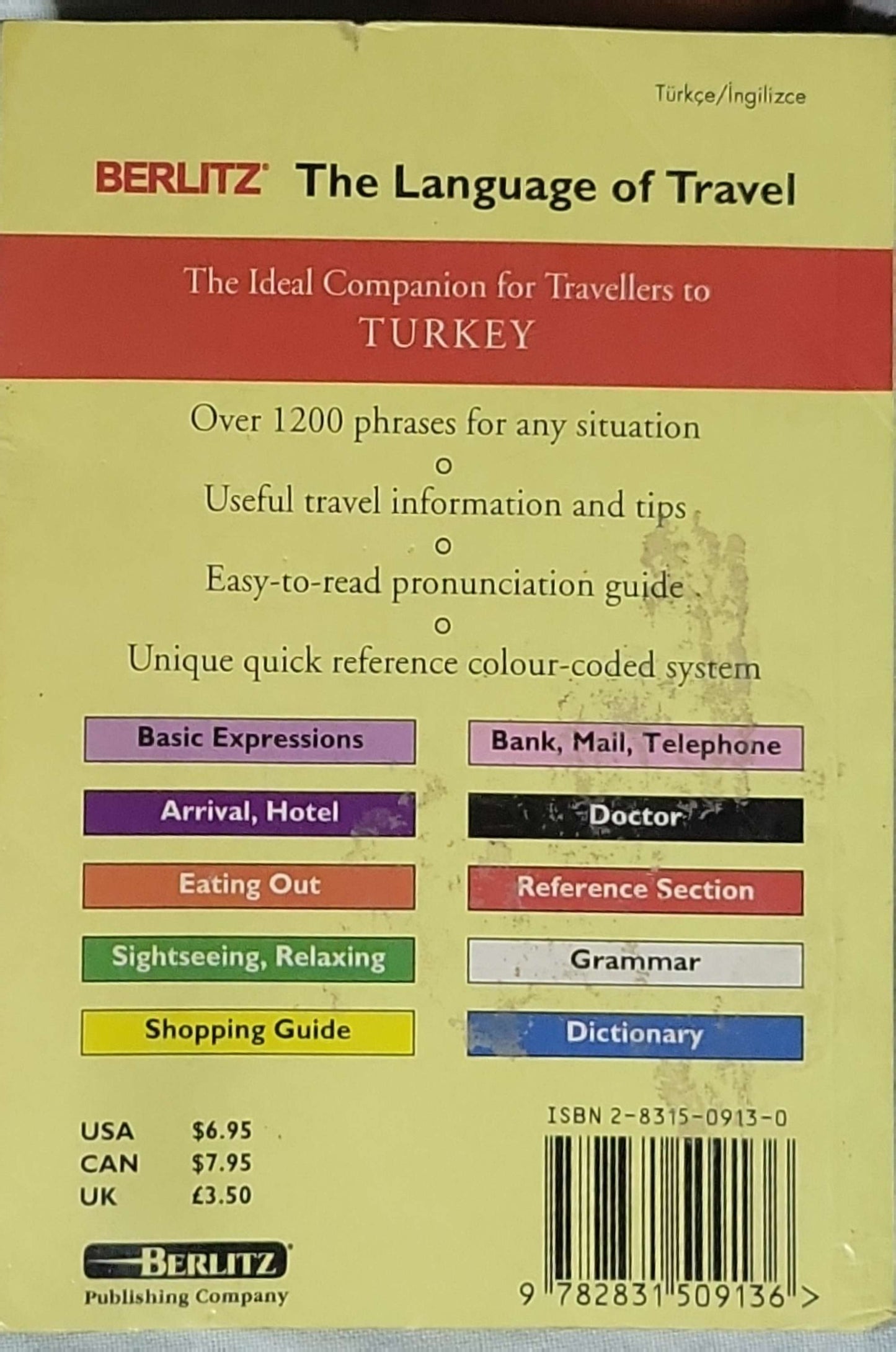 Berlitz Turkish Phrase Book & Dictionary: The Language of Travel