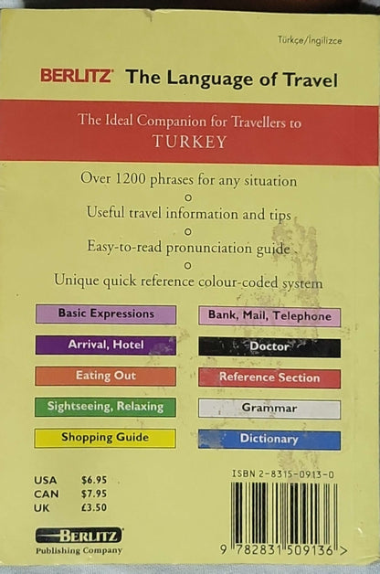 Berlitz Turkish Phrase Book & Dictionary: The Language of Travel
