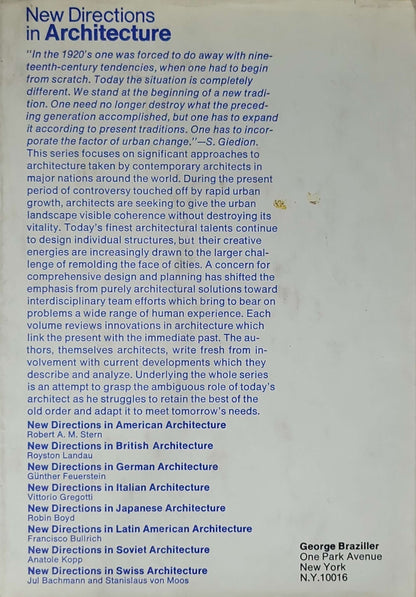 New Directions in British Architecture (1968): New Directions in Architecture series — First edition By Royston Landau