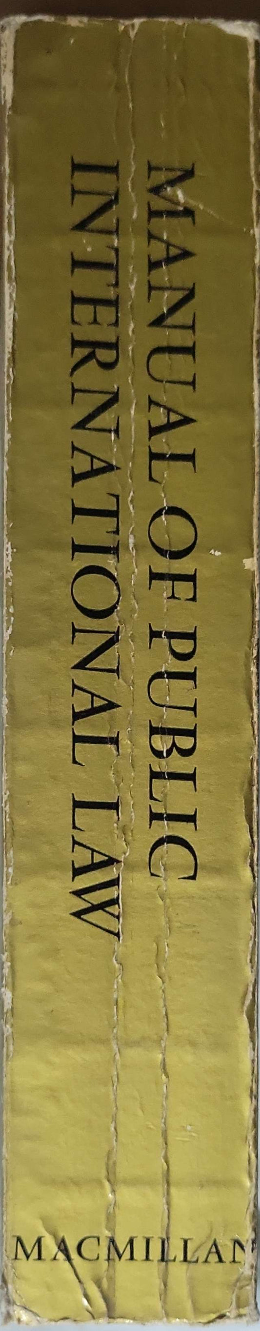 Manual of Public International Law (1968) By Max Sørensen (editor)