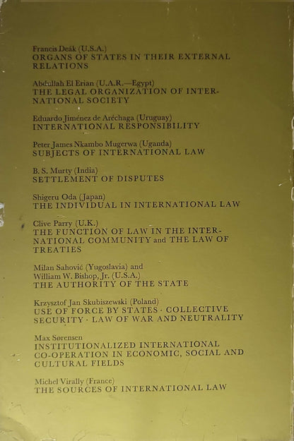 Manual of Public International Law (1968) By Max Sørensen (editor)