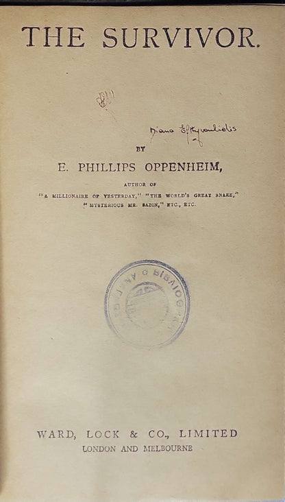 The Survivor (1901) By E. Phillips Oppenheim