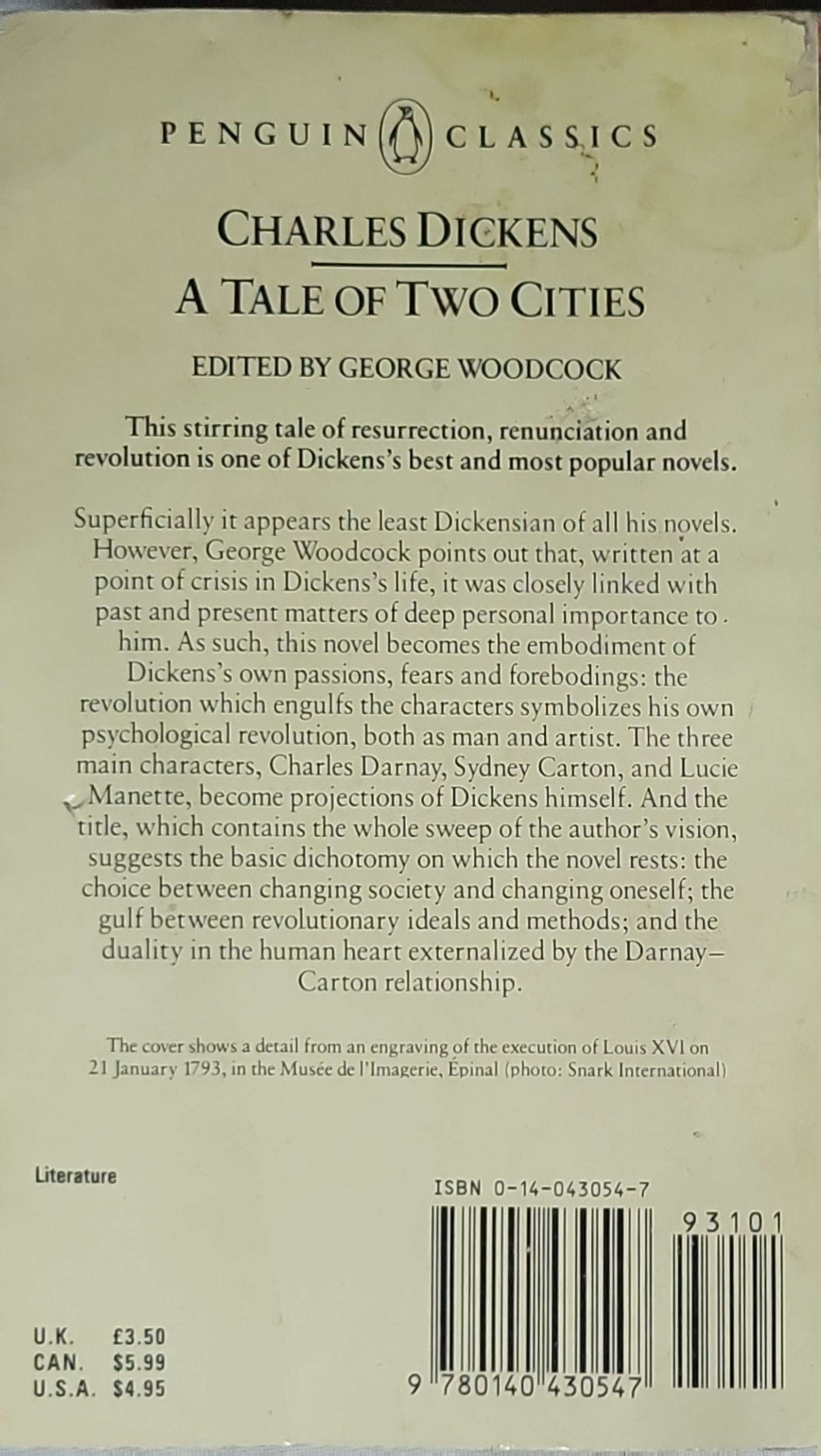 A Tale of Two Cities (1970): Edited by George Woodcock By Charles Dickens and George Woodcock (editor)