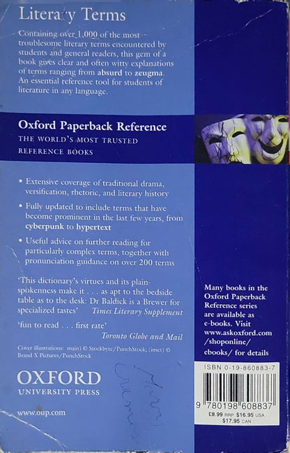 Oxford Concise Dictionary of Literary Terms: Oxford Paperback Reference By Chris Baldick