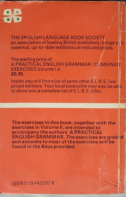 A Practical English Grammar: Combined Exercises Volume I: Low-Priced Edition / Combined Exercises Volume I By A. J. Thomson and A. V. Martinet