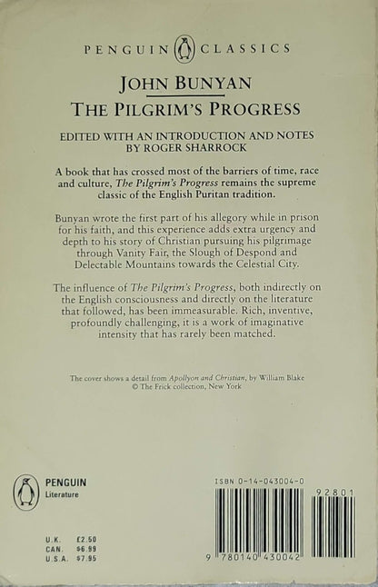 The Pilgrim's Progress: Edited with an Introduction and Notes by Roger Sharrock By John Bunyan and Roger Sharrock (editor)