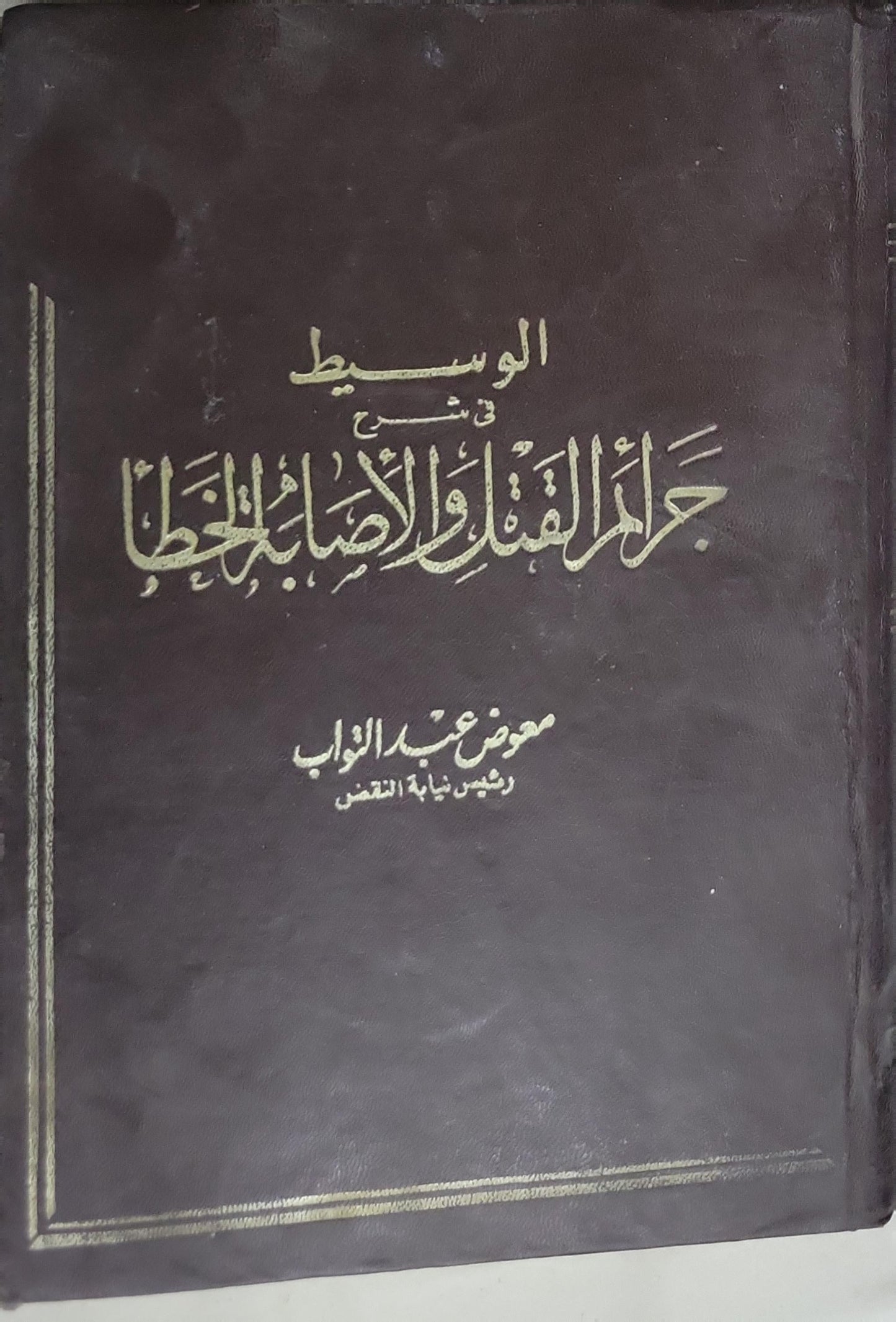 الوسيط في شرح جرائم القتل والإصابة الخطأ - محمود عبد الوهاب