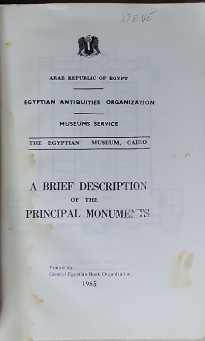A Brief Description of the Principal Monuments