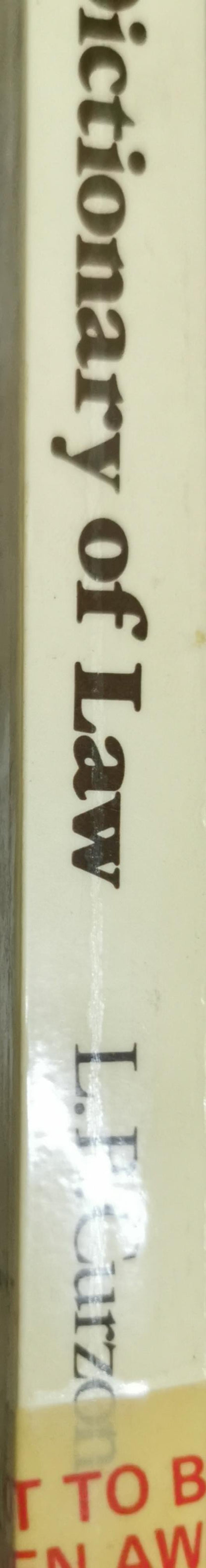 A Dictionary of Law By L. B. Curzon