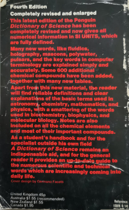 A Dictionary of Science: Fourth Edition, Completely revised and enlarged By E.B. Uvarov and D.R. Chapman and Alan Isaacs