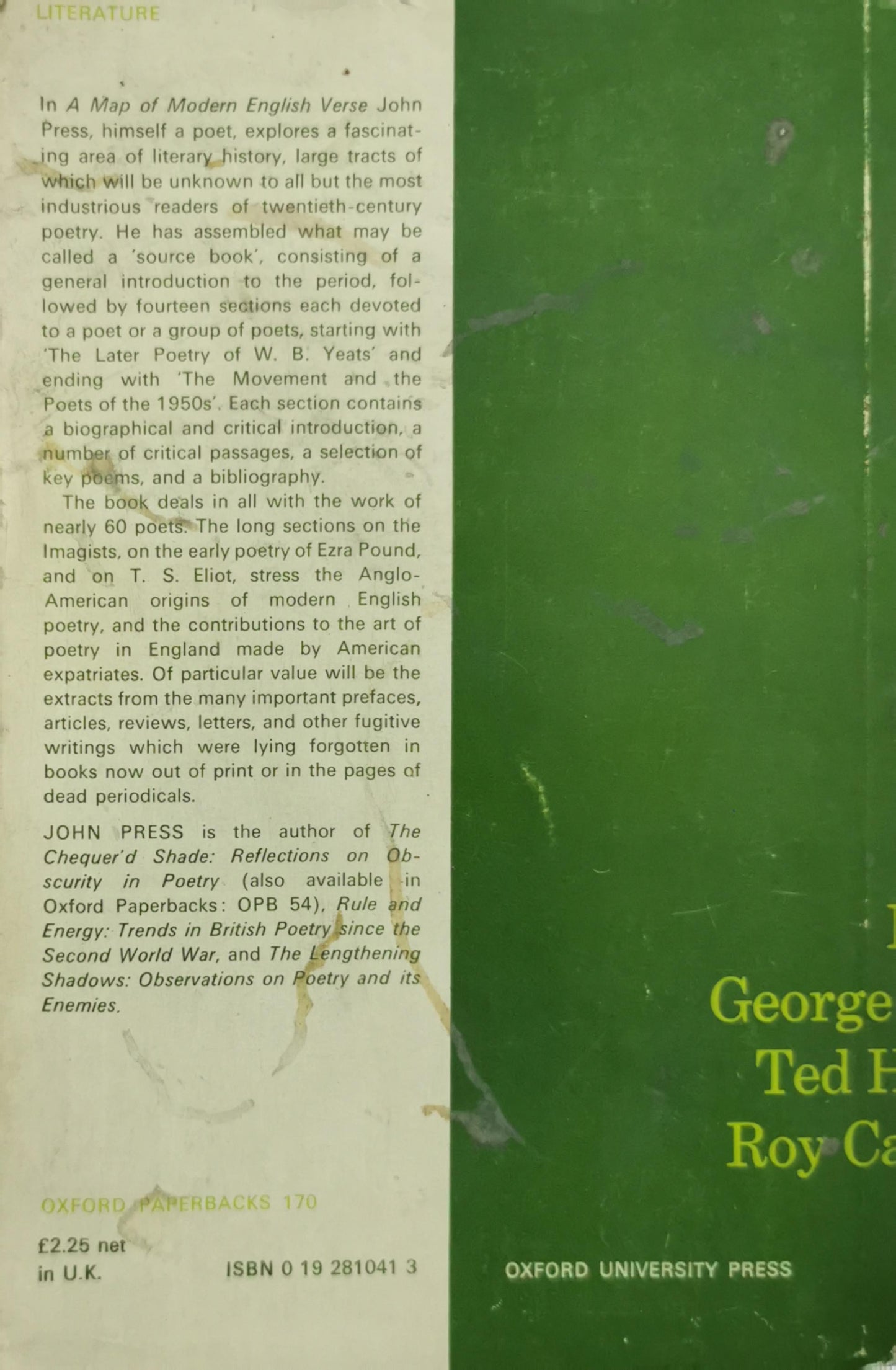 A Map of Modern English Verse By John Press