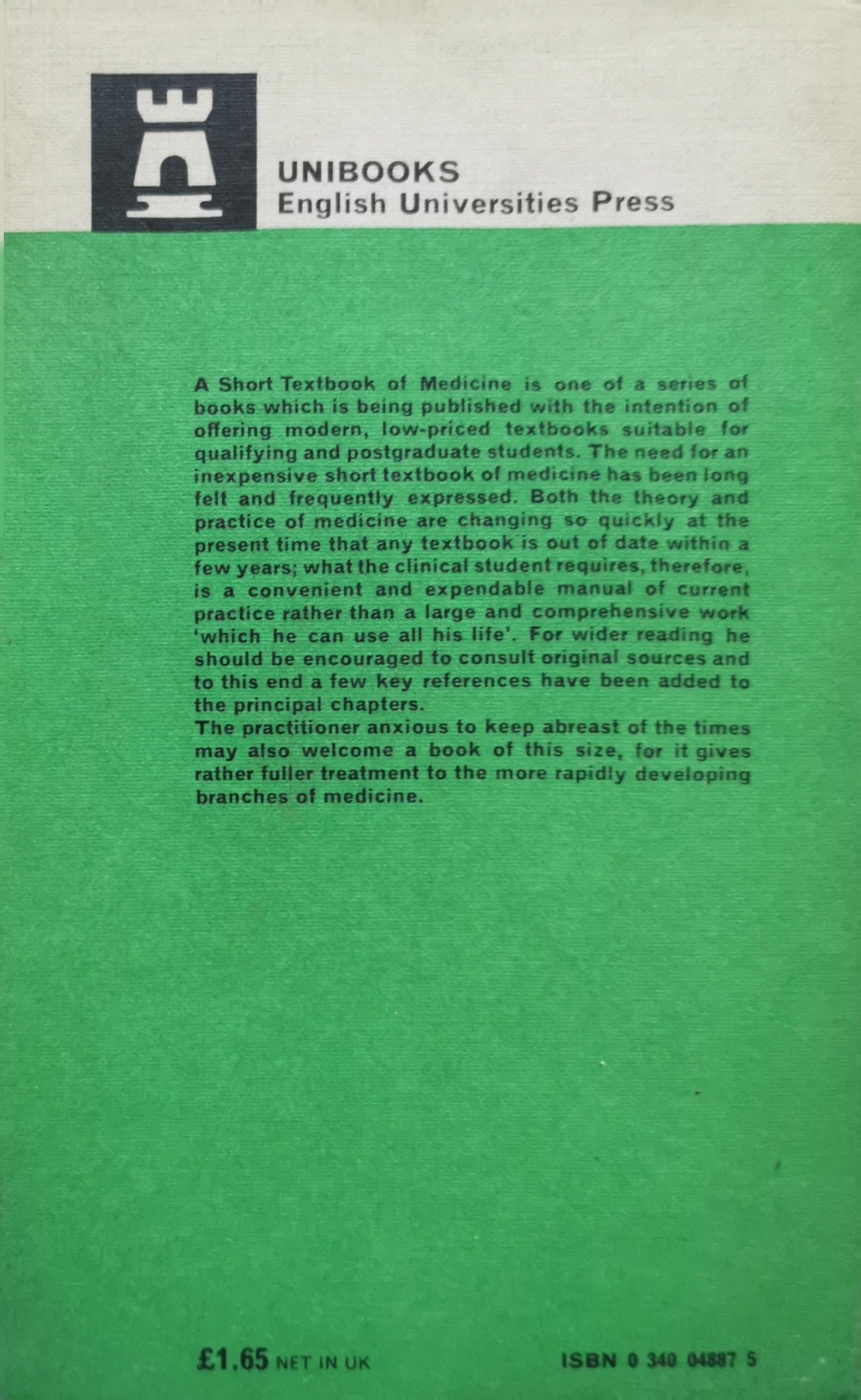 A Short Textbook of Medicine: Third Edition By J. C. Houston and C. L. Joiner and J. R. Trounce