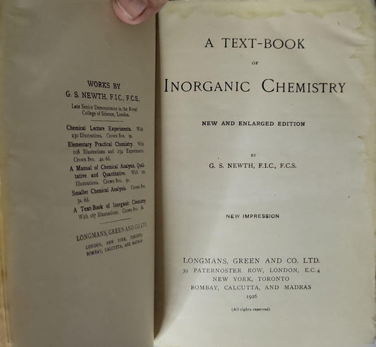 A Text-Book of Inorganic Chemistry: New and Enlarged Edition By G. S. Newth