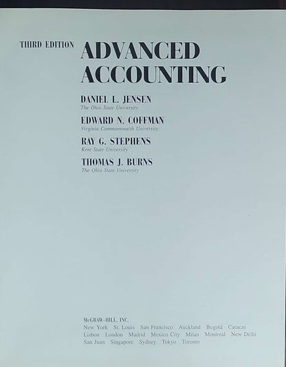 Advanced Accounting: Third Edition