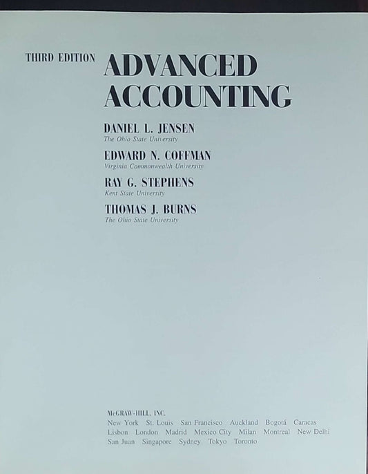 Advanced Accounting: Third Edition