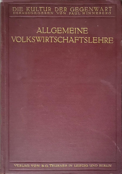 Allgemeine Volkswirtschaftslehre By Paul Hinneberg