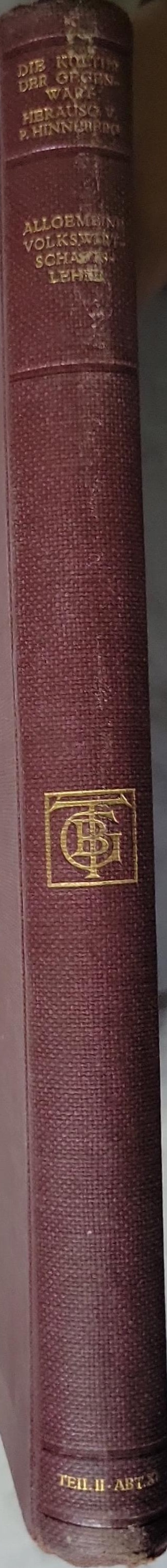 Allgemeine Volkswirtschaftslehre By Paul Hinneberg