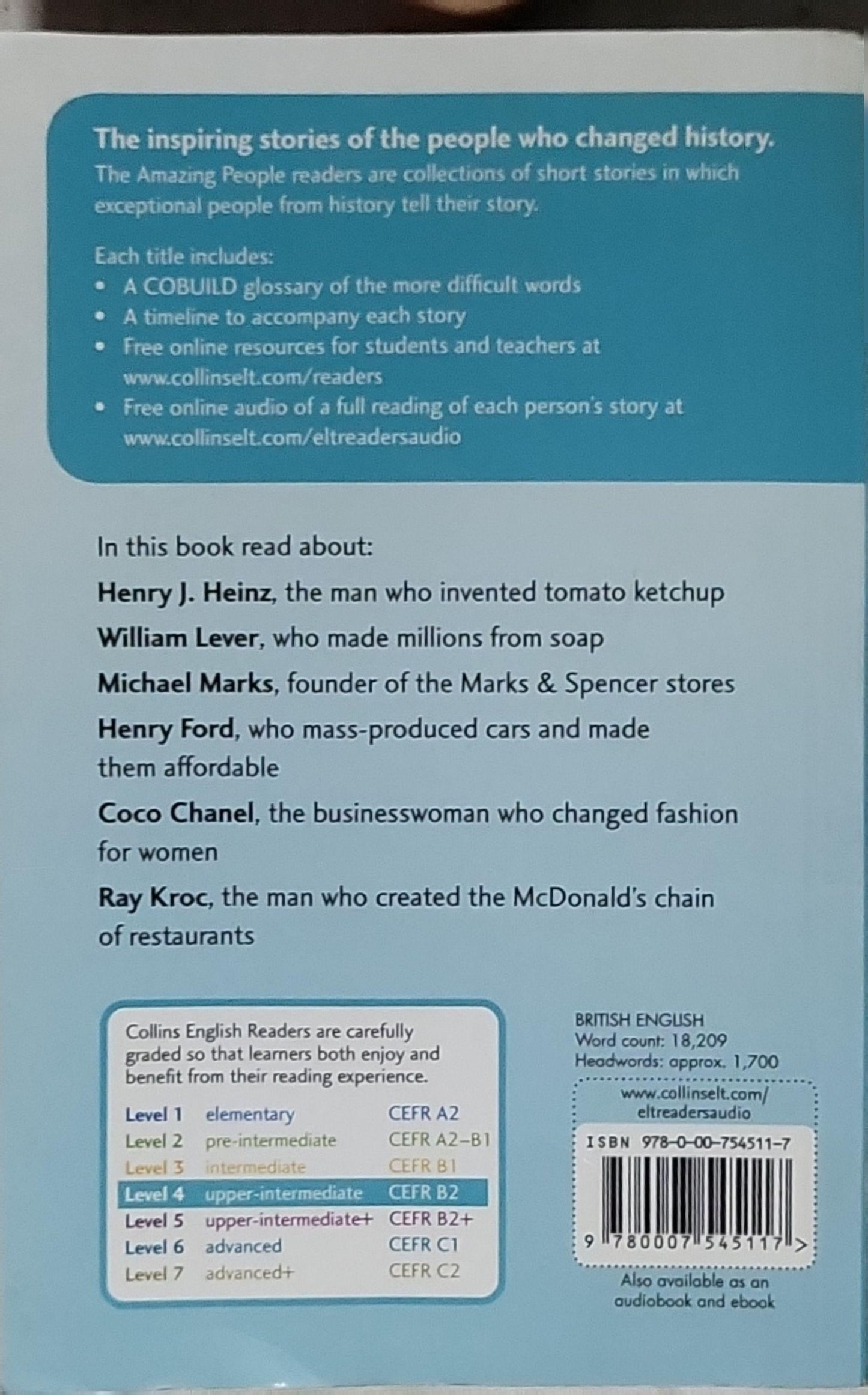 Amazing Entrepreneurs and Business People: Level 4 (CEFR B2) By Katerina Mestheneou and Fiona Mackenzie