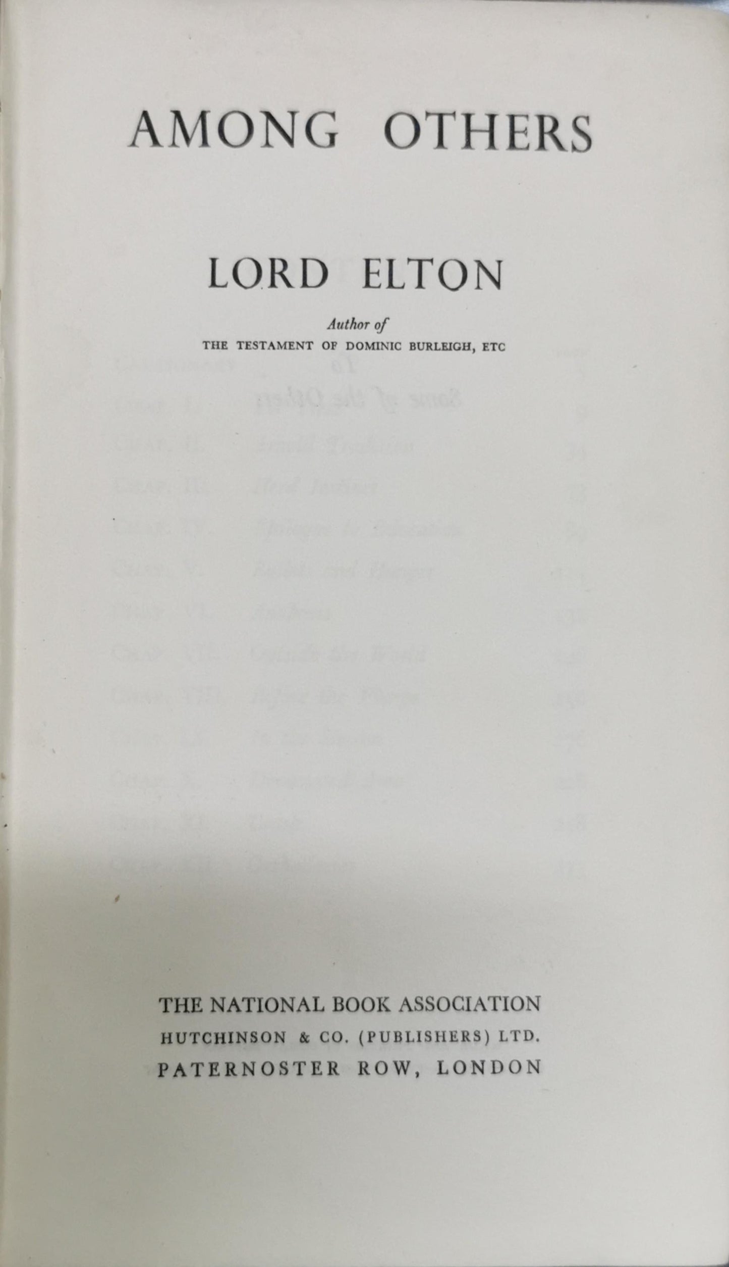 Among Others By Lord Elton
