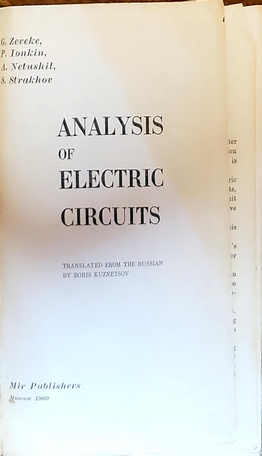 Analysis of Electric Circuits