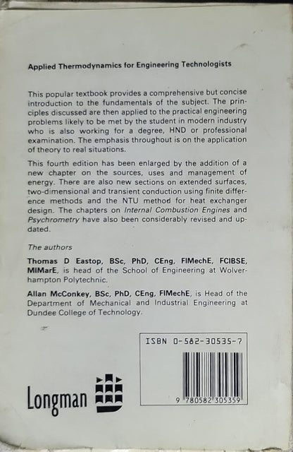 Applied Thermodynamics: for Engineering Technologists