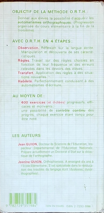 Apprendre l'Orthographe