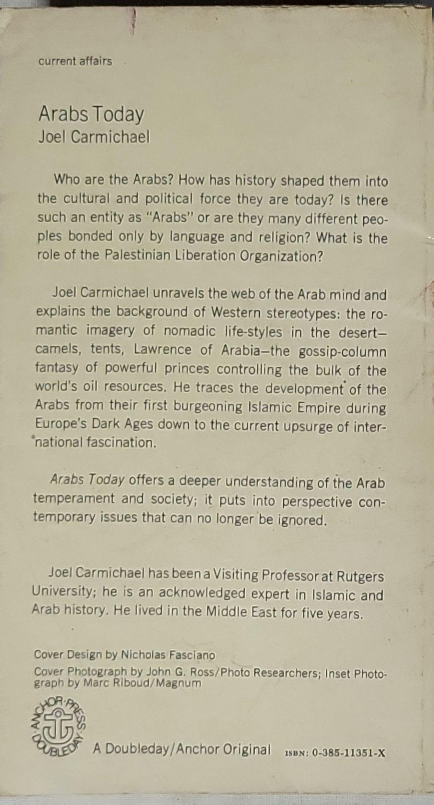 Arabs Today: current affairs By Joel Carmichael