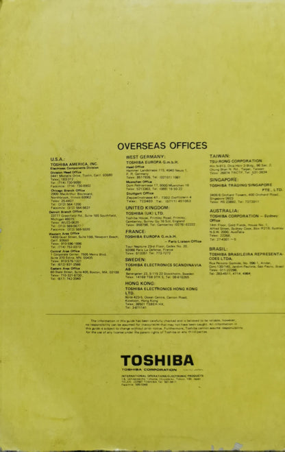 Audio Linear IC's Data Book By Toshiba
