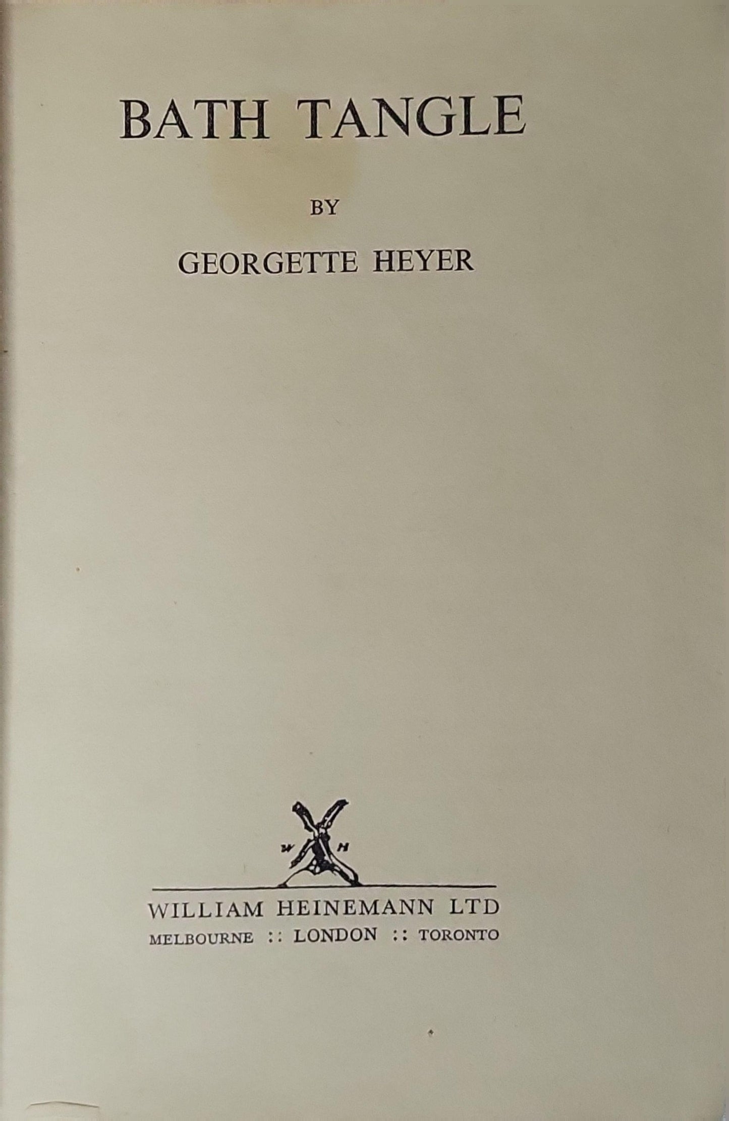 Bath Tangle By Georgette Heyer