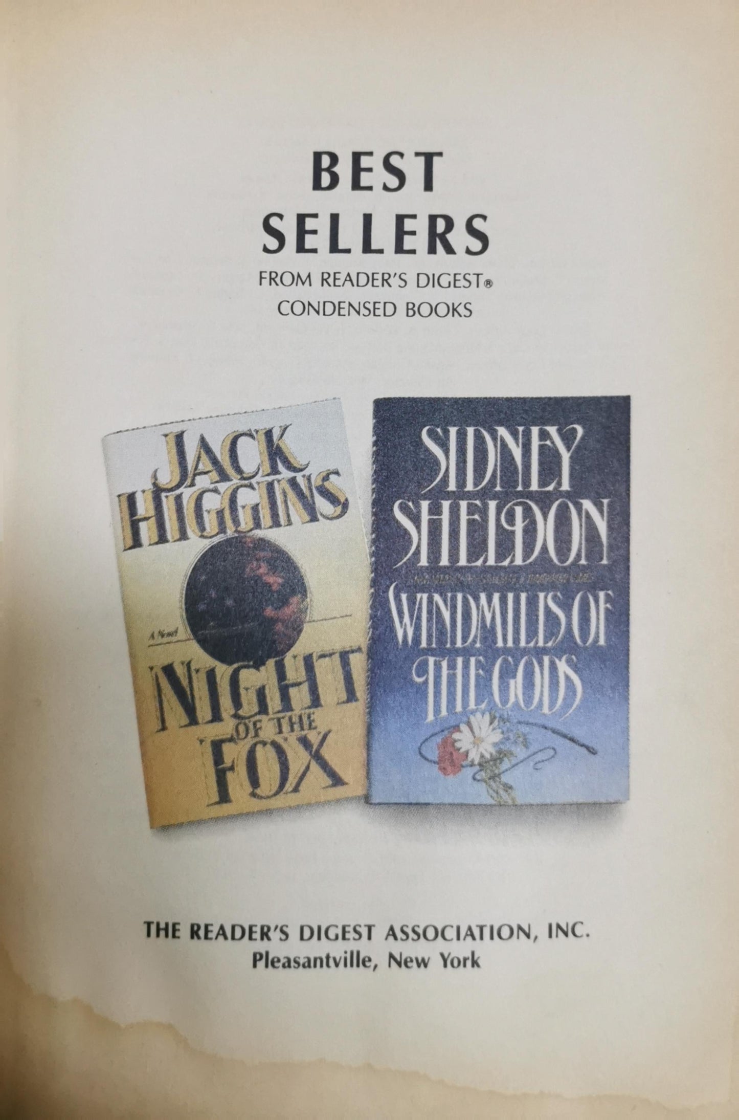 Best Sellers: From Reader's Digest Condensed Books By Jack Higgins and Sidney Sheldon