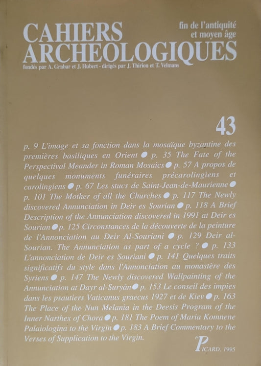 Cahiers Archéologiques: fin de l'antiquité et moyen âge